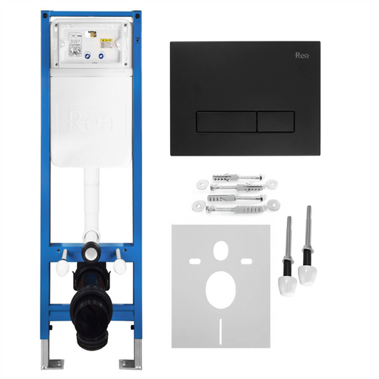 Unterputz-WC-Gestell Set Slim 024N – Schwarz matt HD Drückerplatte