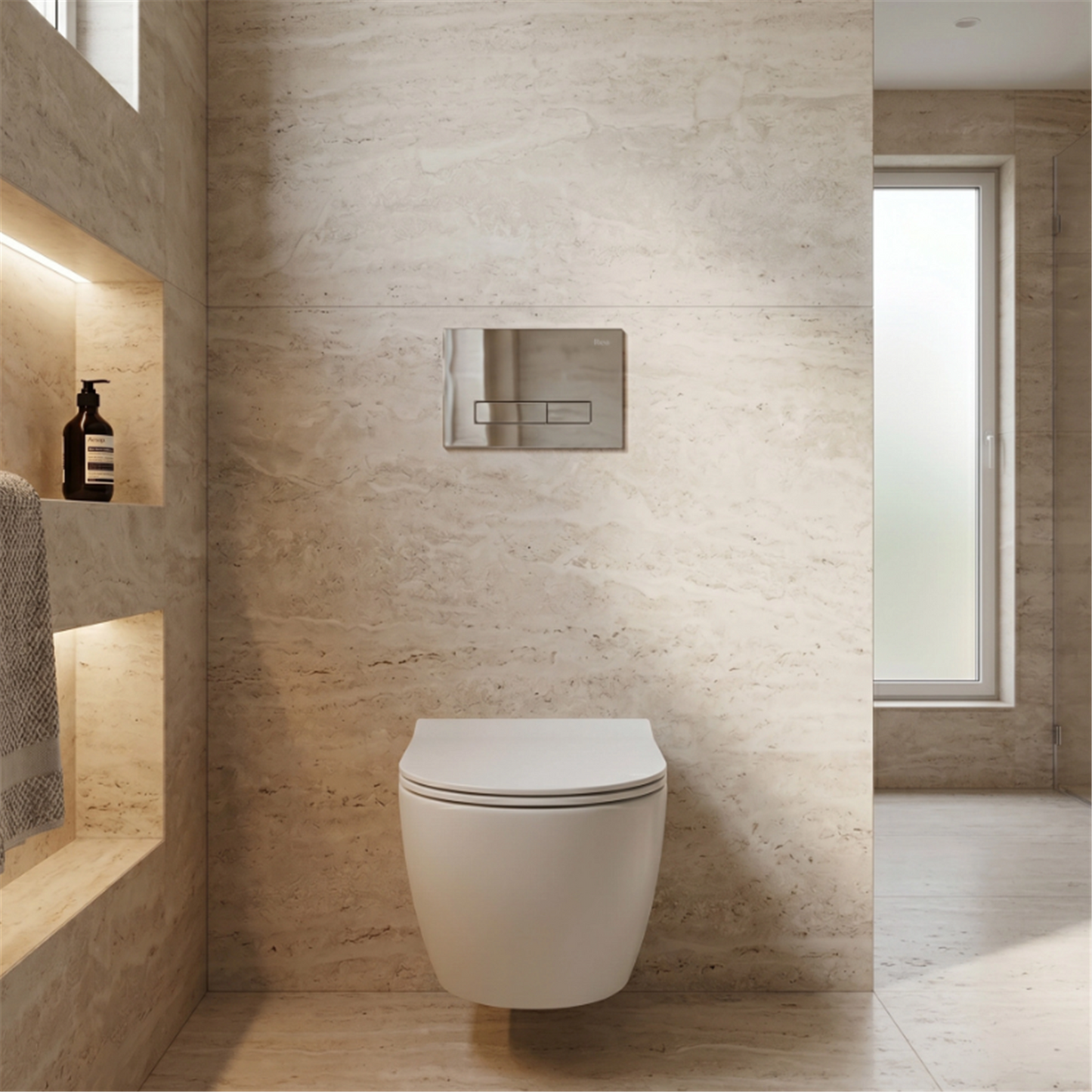 Unterputz-WC-Gestell Set Slim 024N – Chrom HD Drückerplatte