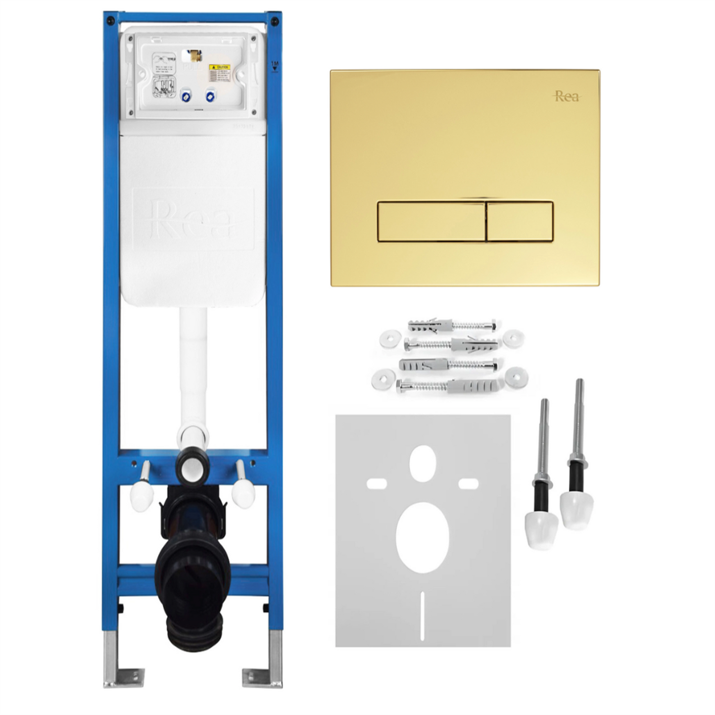Unterputz-WC-Gestell Set Slim 024N – Gold HD Drückerplatte