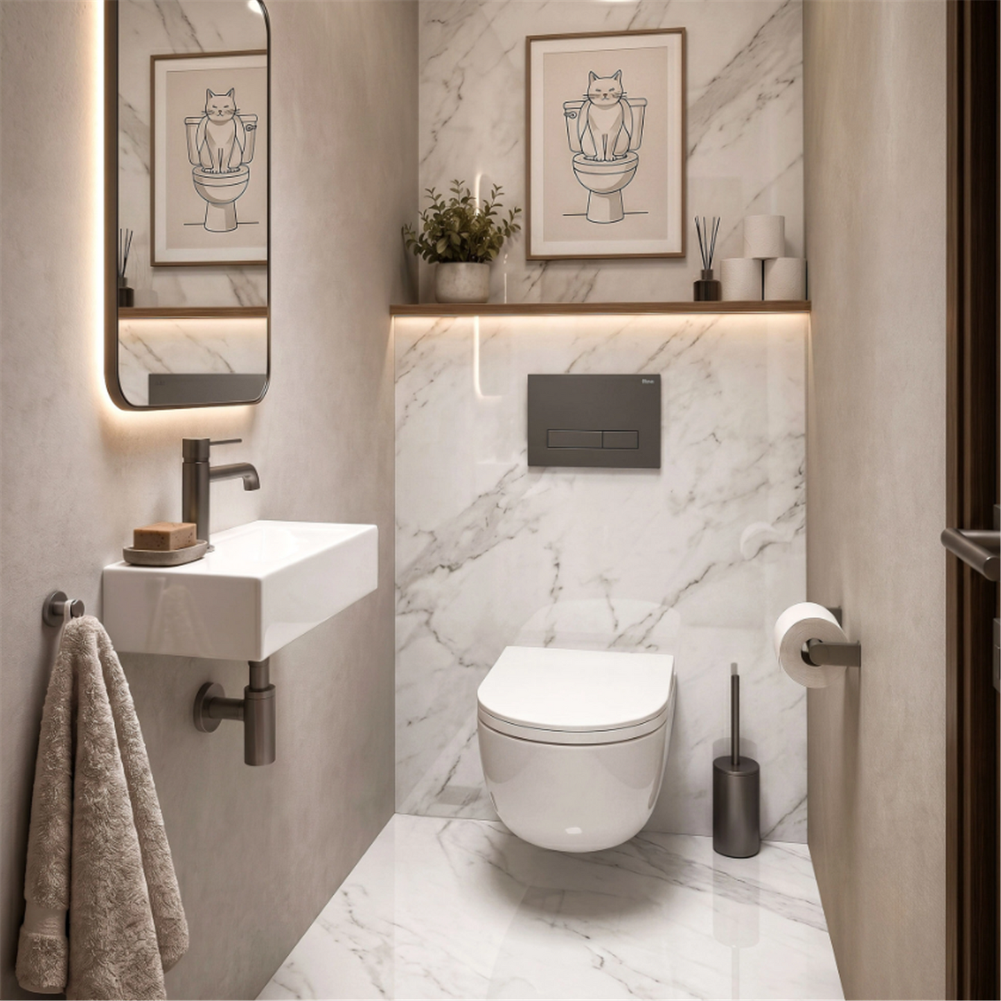Unterputz-WC-Gestell Set Slim 024N – Titan HD Drückerplatte