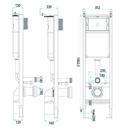 Unterputz-WC-Gestell Set Slim 024N – Titan HD Drückerplatte