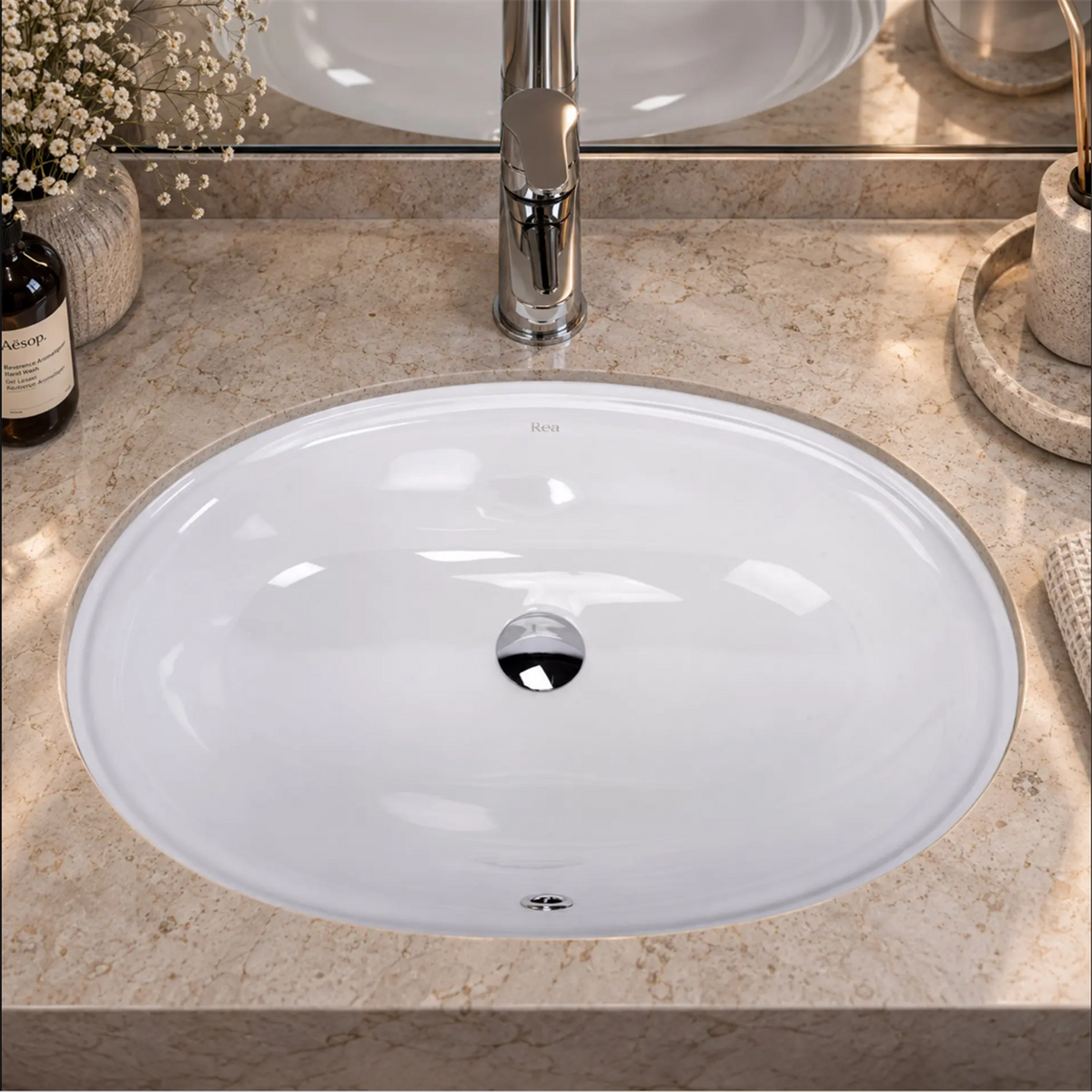 Unterbauwaschbecken Niva – Weiß Glänzend 40,5 × 59,5 cm