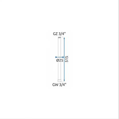 Verlängerung für Duschset – Weiß Matt 50 cm