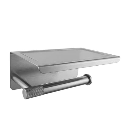 Toilettenpapierhalter mit Ablage 6613 Modern Chrom Matt