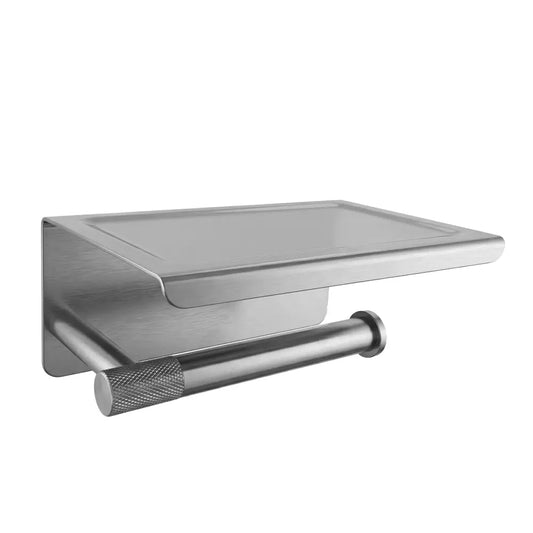 Toilettenpapierhalter mit Ablage 6613 Modern Chrom Matt