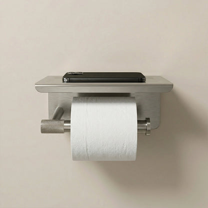 Toilettenpapierhalter mit Ablage 6613 Modern Chrom Matt