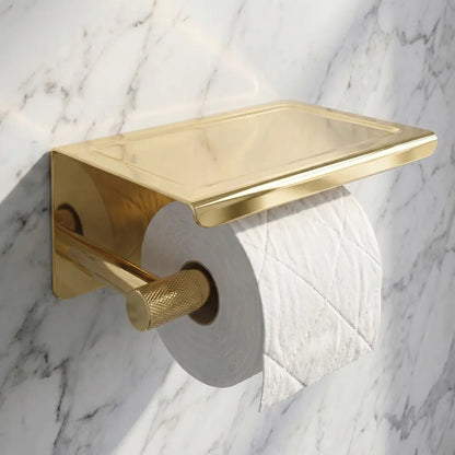 Toilettenpapierhalter mit Ablage 6613 Modern Gold