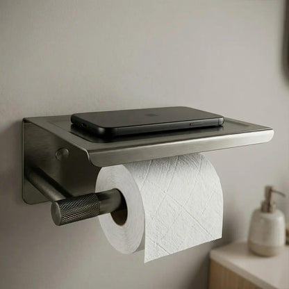 Toilettenpapierhalter mit Ablage 6613 Modern Titan