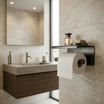 Toilettenpapierhalter mit Ablage 6613 Modern Titan