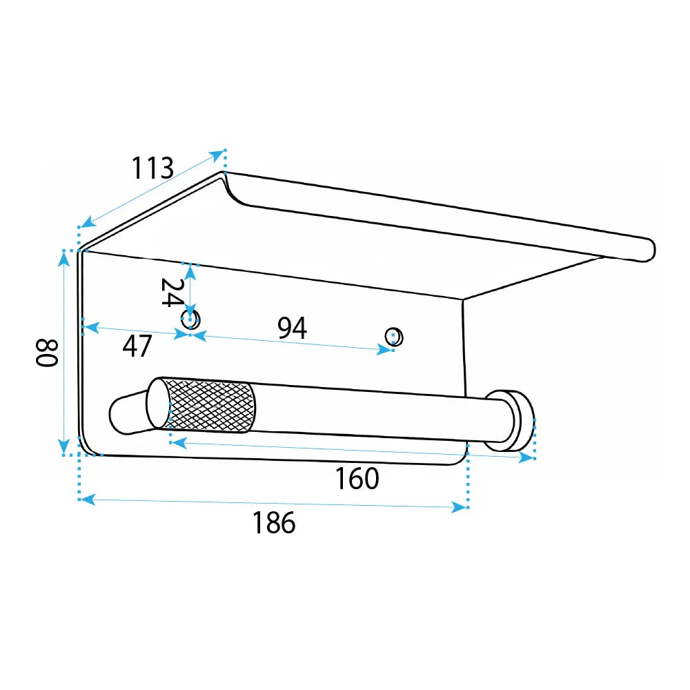 Toilettenpapierhalter mit Ablage 6613 Modern Titan