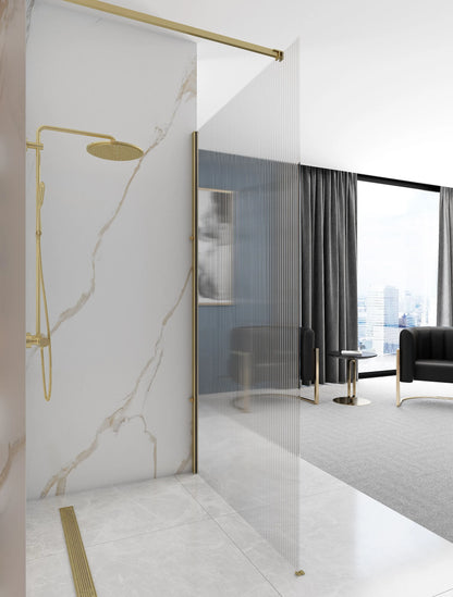 Walk In Duschwand Aero Intimo Gold Matt 90-120cm