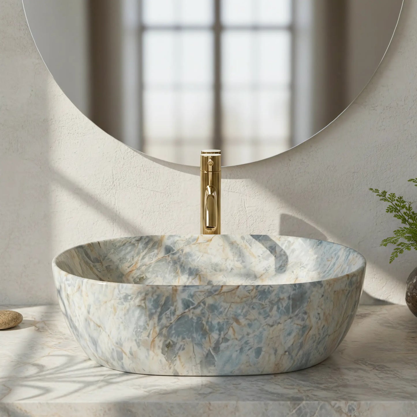 Aufsatzwaschbecken Amelia Ruststone 48x34,5cm