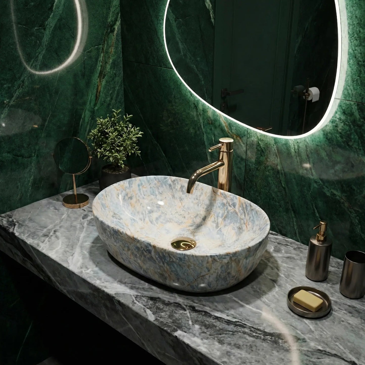 Aufsatzwaschbecken Amelia Ruststone 48x34,5cm