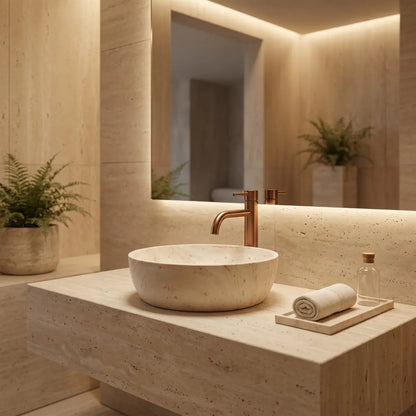 Aufsatzwaschbecken Amelia Travertine 48x34,5cm