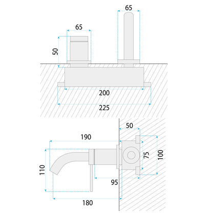 Armatur Unterputz Clif Kupfer Matt