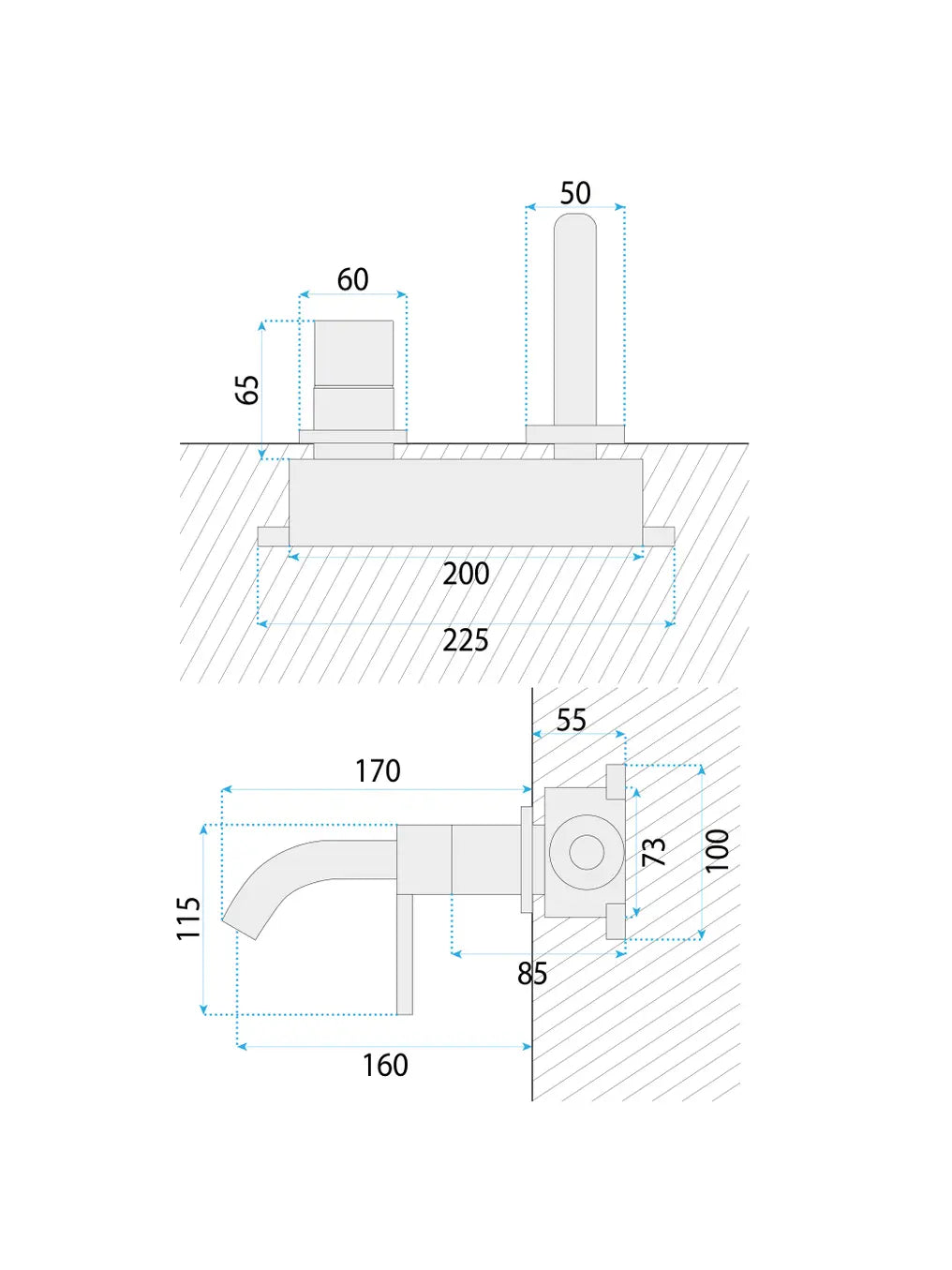 Unterputzarmatur Foster Chrom Matt