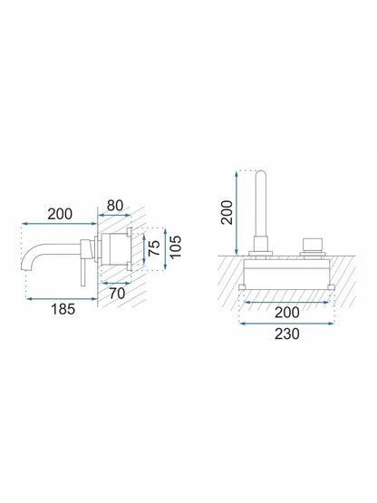 Armatur Unterputz Lungo Long Titan Matt