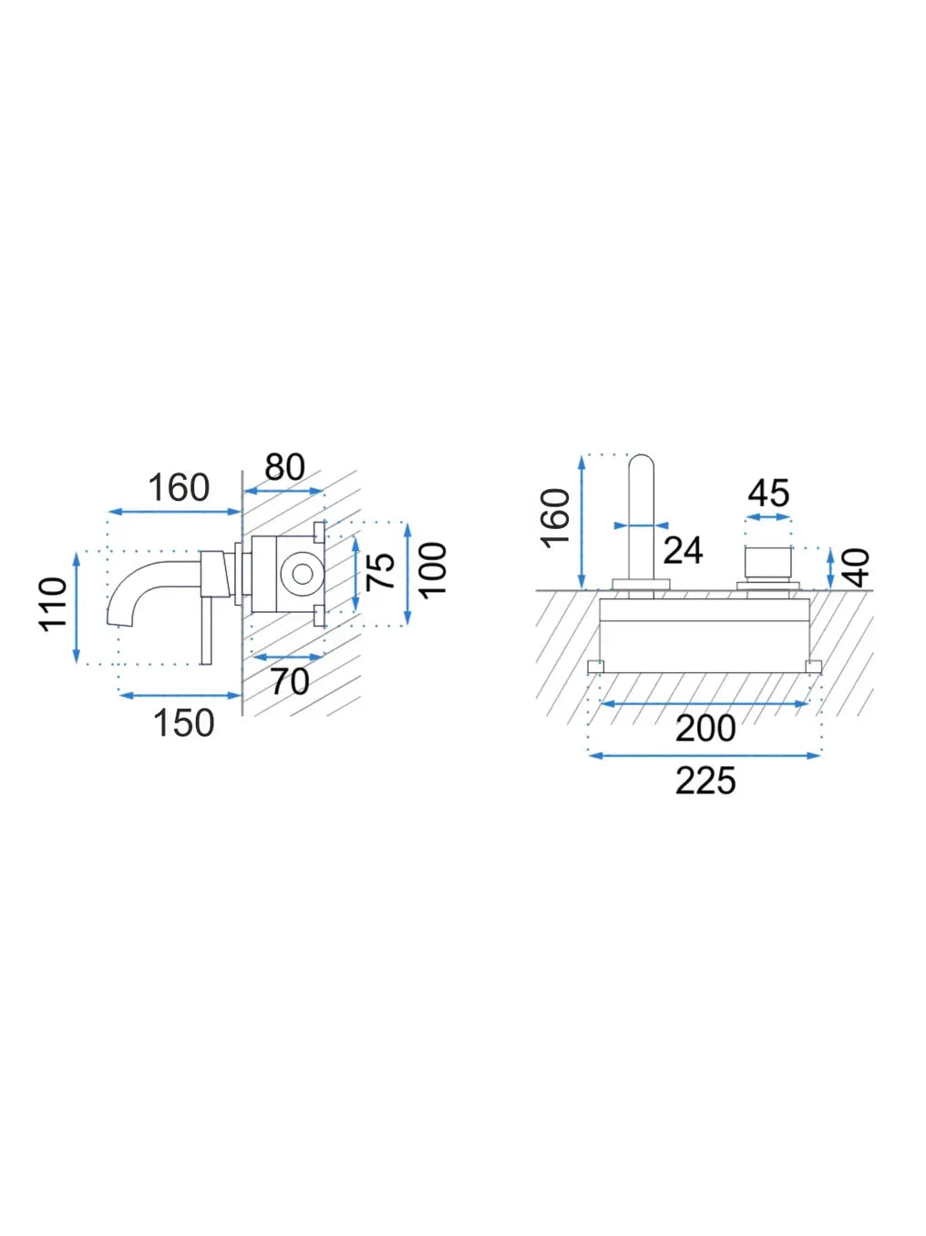 Armatur Unterputz Lungo Titan Matt