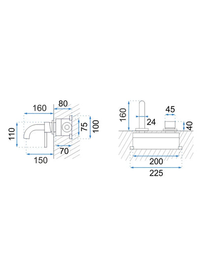 Armatur Unterputz Lungo Titan Matt