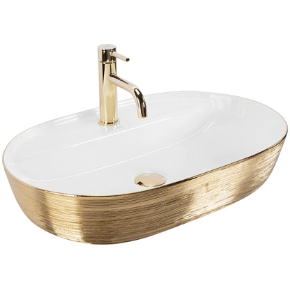 Aufsatzwaschbecken Aura Brushed Gold 60,5x40,5cm