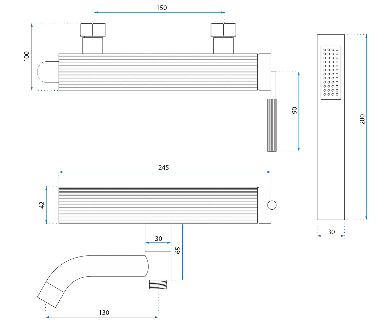Badewannenarmatur Argon Gold