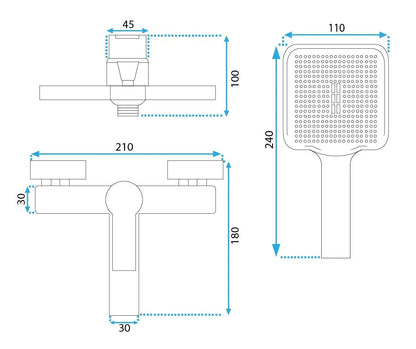 Badewannenarmatur Argus Kupfer Matt