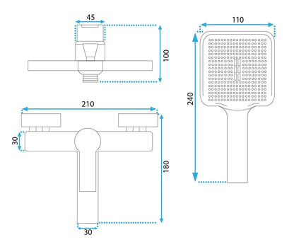 Badewannenarmatur Argus Titan Matt