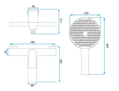 Badewannenarmatur Avalon Kupfer Matt