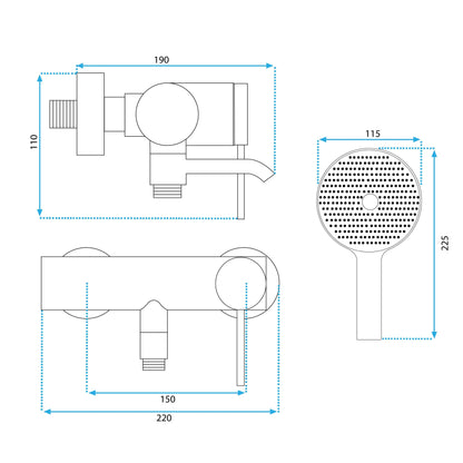 Badewannenarmatur Clif Chrom Matt