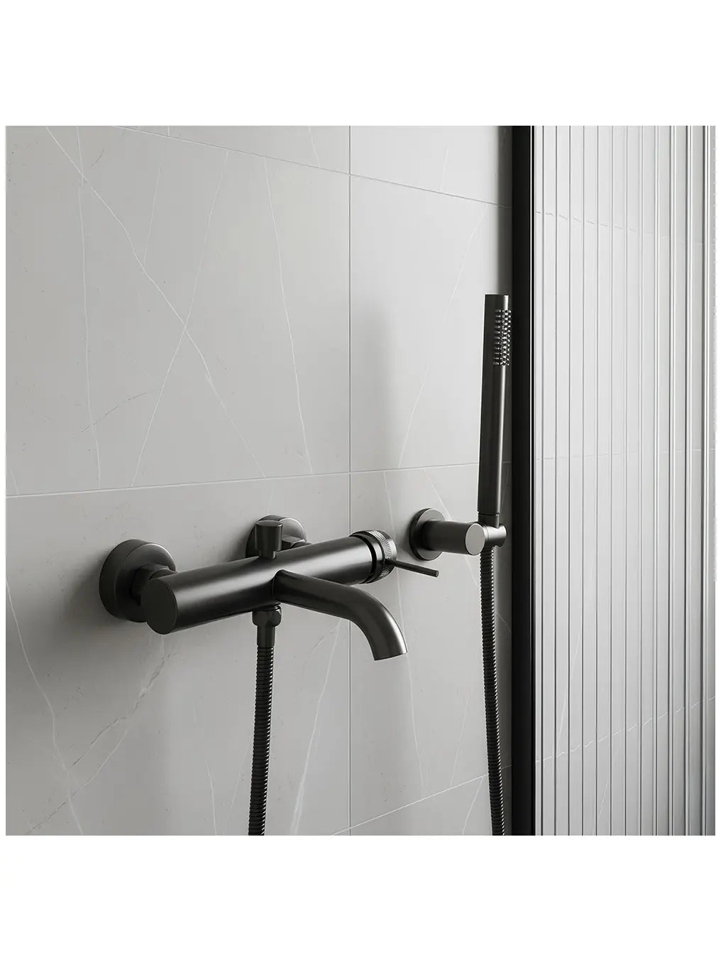 Badewannenarmatur Lungo Grip Titan Matt