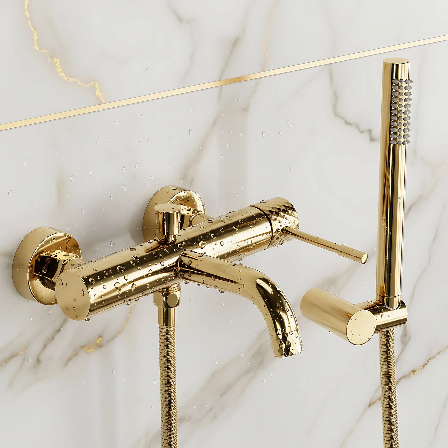 Badewannenarmatur Lungo Diamond Gold