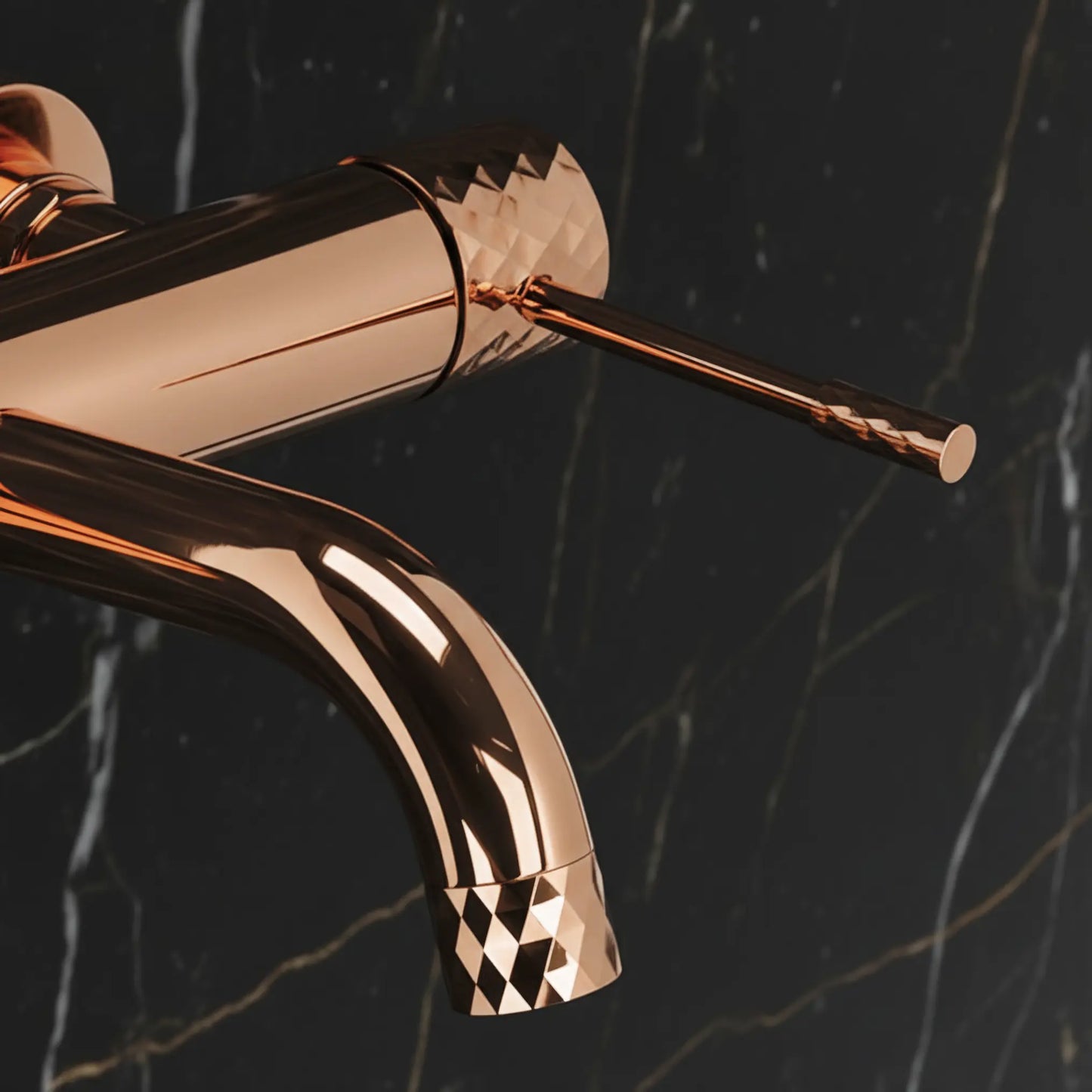 Badewannenarmatur Lungo Diamond Kupfer