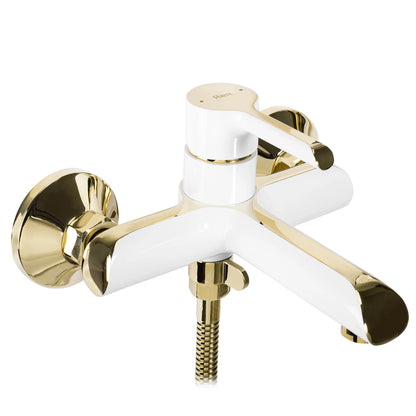 Badewannenarmatur Melia Weiß Gold