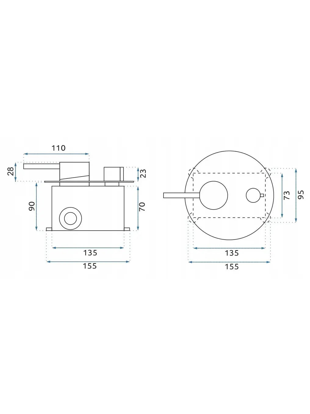 Badewannenarmatur Unterputz Lungo Kupfer Matt