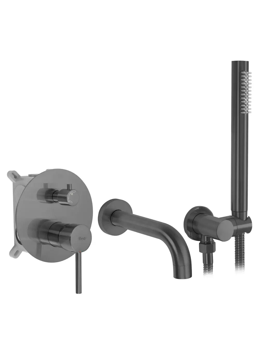 Badewannenarmatur Unterputz Lungo Titan Matt