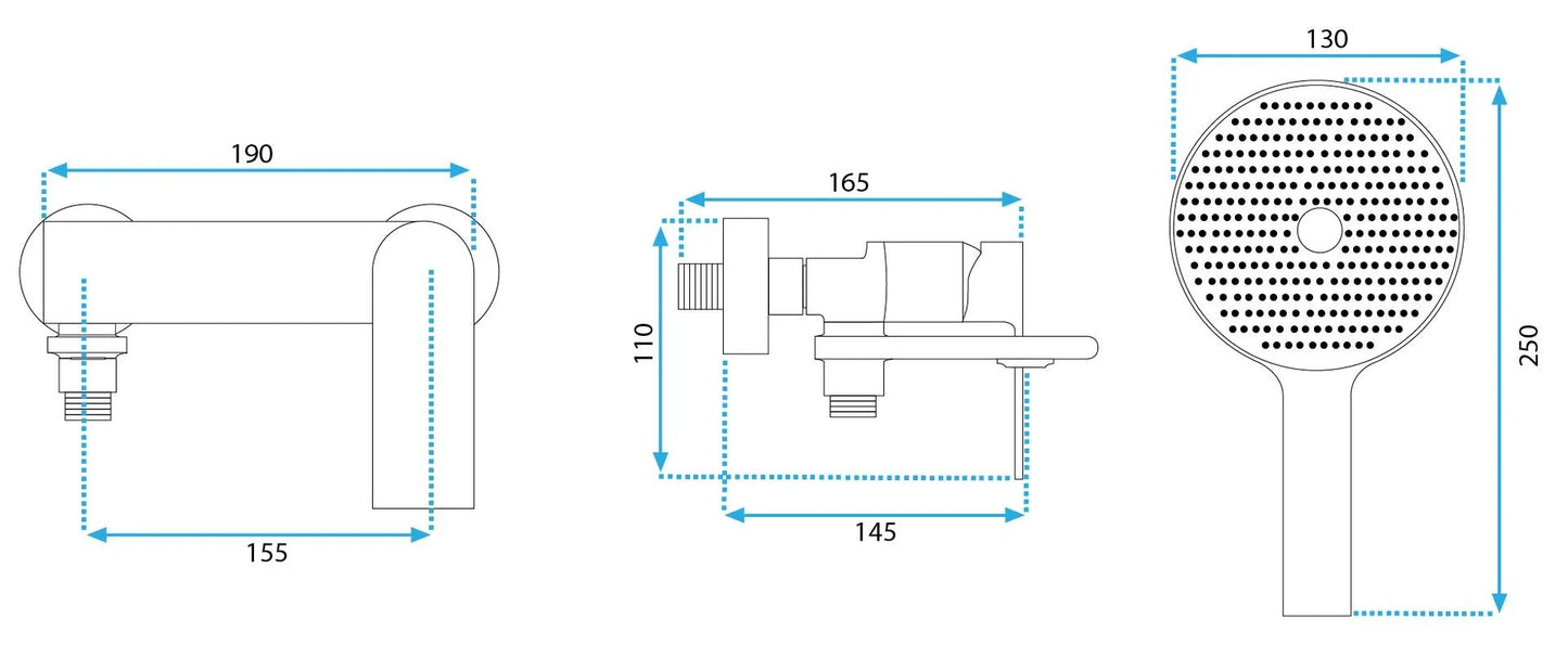 Badewannenarmatur Veneta Gold Matt