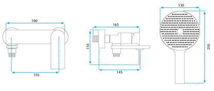 Badewannenarmatur Veneta Gold Matt