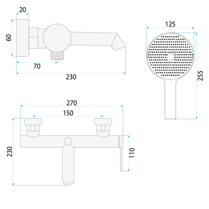 Badewannenarmatur Foss Chrom Matt