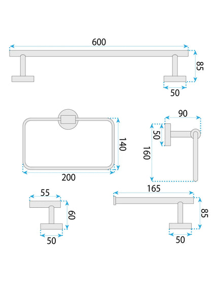 Accessoire-Set GRID Gold 4-teilig