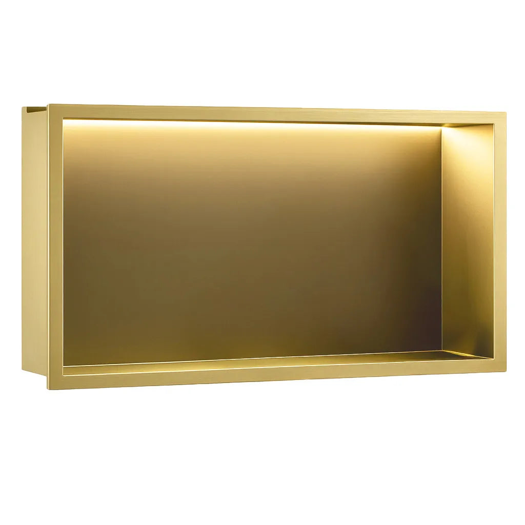 Unterputzregal mit LED Matt Gold 30x60cm / 30x45cm