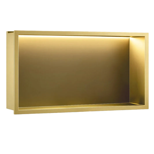 Unterputzregal mit LED Matt Gold 30x60cm / 30x45cm