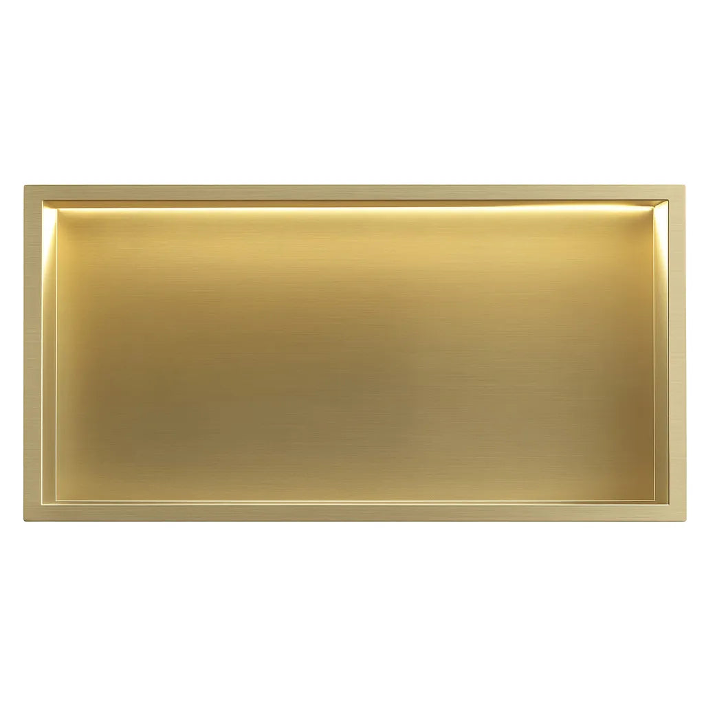 Unterputzregal mit LED Matt Gold 30x60cm / 30x45cm