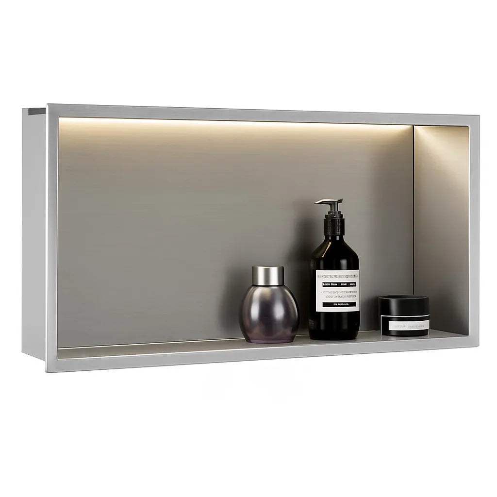 Unterputzregal mit LED Chrom 30x60cm / 30x45cm