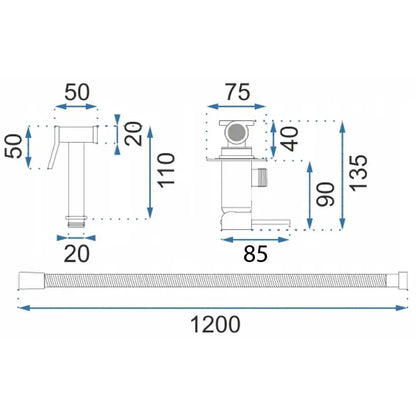 Bidetarmatur Lungo Loop Diamond Kupfer Matt