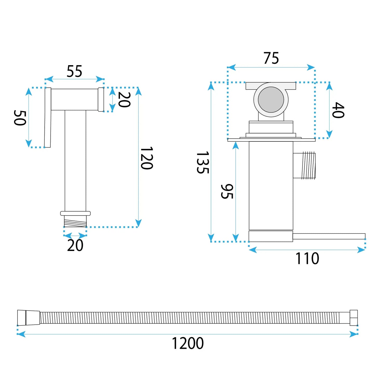 Bidetarmatur Foss Chrom Matt