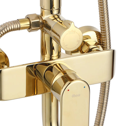 Dusche mit Wannenauslauf Bloom Gold