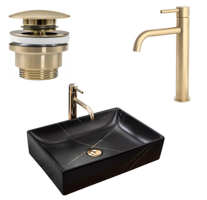 Komplettset Inga Black Marble