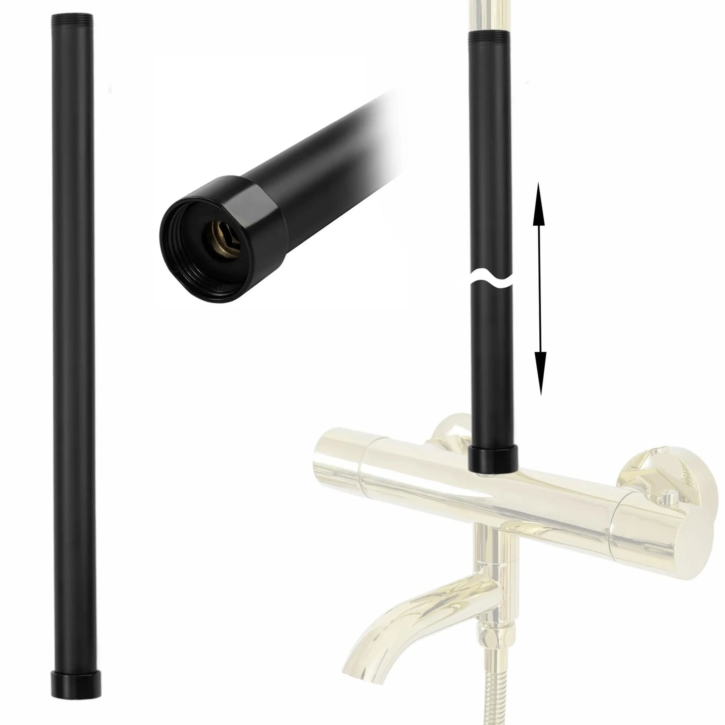 Verlängerung für Dusche 60cm Schwarz Matt