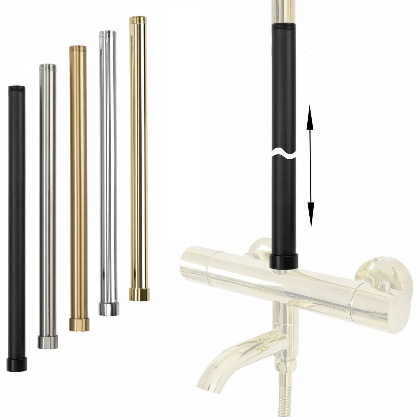 Verlängerung für Dusche 60cm Schwarz Matt