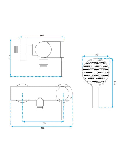 Duscharmatur Foss Chrom Matt